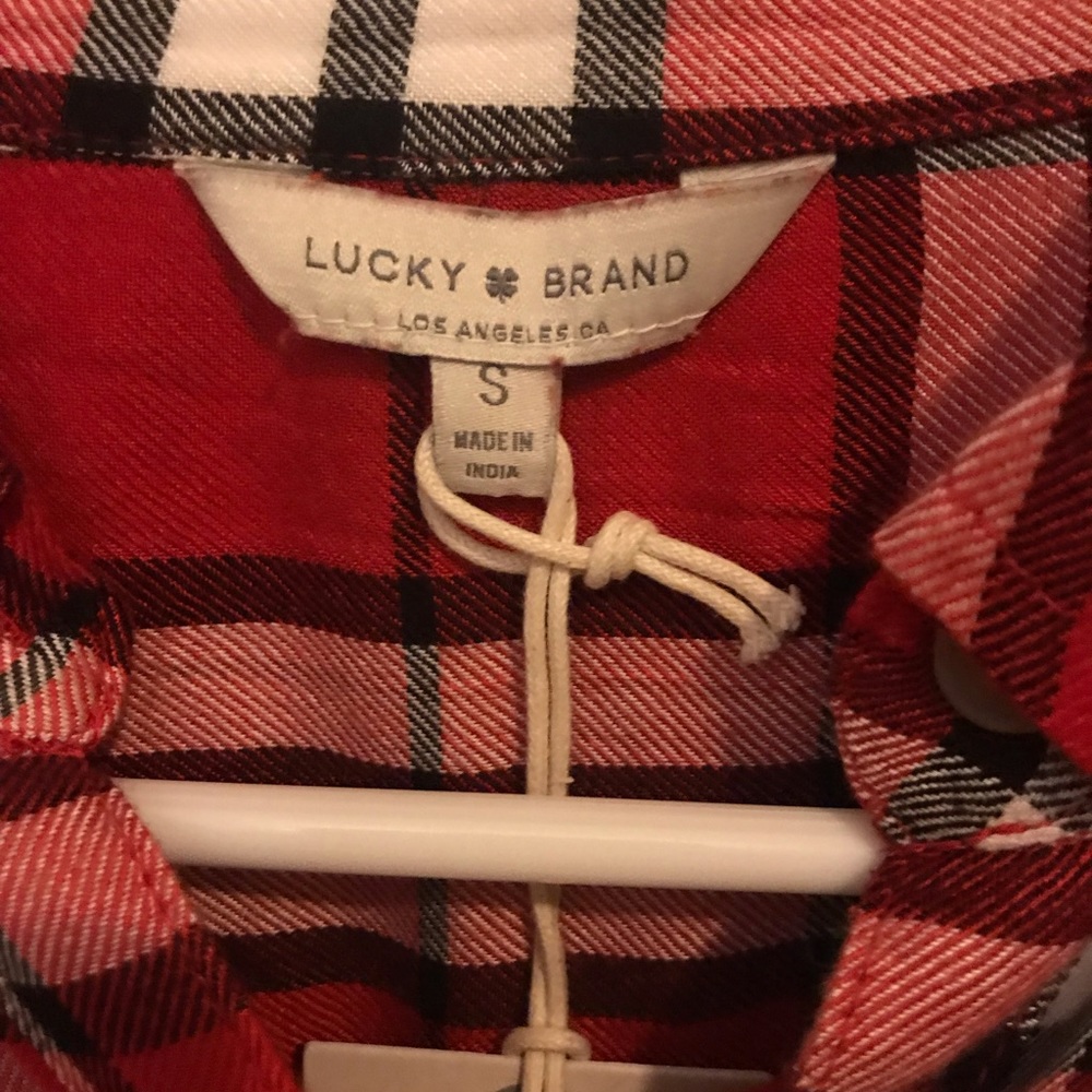 🍀 NWT Lucky Brand women’s plaid shirt - Picture 2 of 3